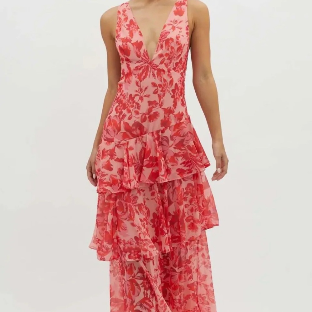 Azzurra Dorotea Maxi Dress Red Floral Size S